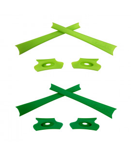 HKUCO Light Green/Green Replacement Rubber Kit For Oakley Flak Jacket /Flak Jacket XLJ  Sunglass Earsocks  