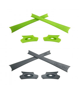 HKUCO Light Green/Grey Replacement Rubber Kit For Oakley Flak Jacket /Flak Jacket XLJ  Sunglass Earsocks  
