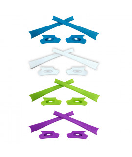 HKUCO Light Green/White/Purple/Blue Replacement Rubber Kit For Oakley Flak Jacket /Flak Jacket XLJ  Sunglass Earsocks  