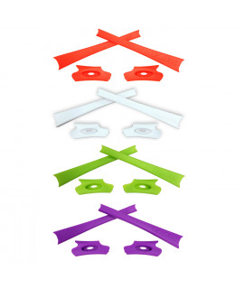 HKUCO Light Green/White/Purple/Orange Replacement Rubber Kit For Oakley Flak Jacket /Flak Jacket XLJ  Sunglass Earsocks  