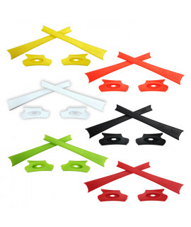 HKUCO Light Green/White/Yellow/Orange/Red/Black Replacement Rubber Kit For Oakley Flak Jacket /Flak Jacket XLJ  Sunglass Earsocks  