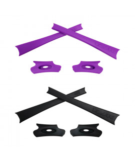 HKUCO Purple/Black Replacement Rubber Kit For Oakley Flak Jacket /Flak Jacket XLJ  Sunglass Earsocks  
