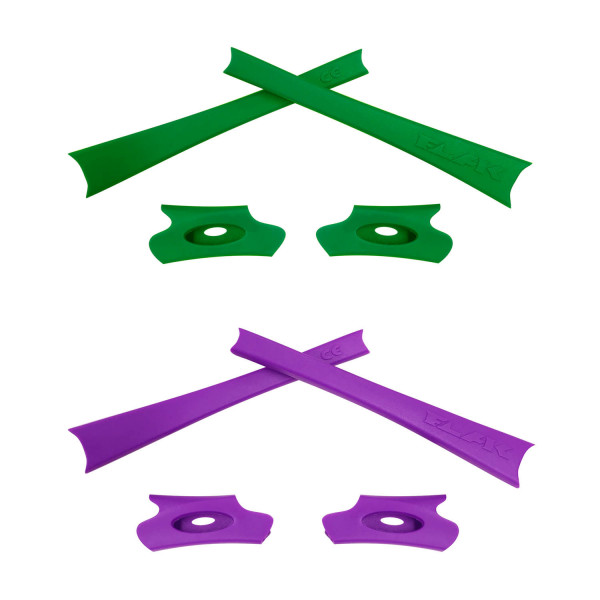 HKUCO Purple/Green Replacement Rubber Kit For Oakley Flak Jacket /Flak Jacket XLJ  Sunglass Earsocks  