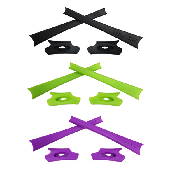 HKUCO Purple/Light Green/Black Replacement Rubber Kit For Oakley Flak Jacket /Flak Jacket XLJ  Sunglass Earsocks  