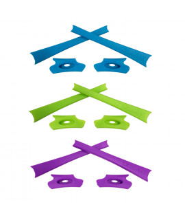 HKUCO Purple/Light Green/Blue Replacement Rubber Kit For Oakley Flak Jacket /Flak Jacket XLJ  Sunglass Earsocks  