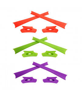 HKUCO Purple/Light Green/Orange Replacement Rubber Kit For Oakley Flak Jacket /Flak Jacket XLJ  Sunglass Earsocks  