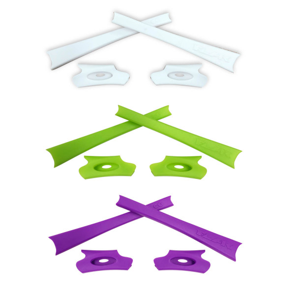 HKUCO Purple/Light Green/White Replacement Rubber Kit For Oakley Flak Jacket /Flak Jacket XLJ  Sunglass Earsocks  