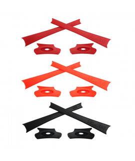 HKUCO Red/Black/Orange Replacement Rubber Kit For Oakley Flak Jacket /Flak Jacket XLJ  Sunglass Earsocks  