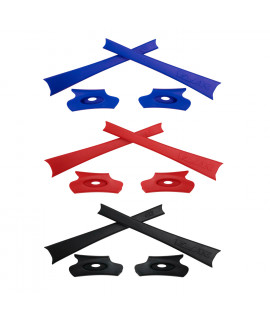 HKUCO Red/Black/Dark Blue Replacement Rubber Kit For Oakley Flak Jacket /Flak Jacket XLJ  Sunglass Earsocks  