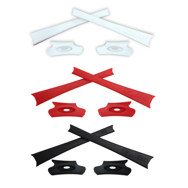 HKUCO Red/Black/White Replacement Rubber Kit For Oakley Flak Jacket /Flak Jacket XLJ  Sunglass Earsocks  