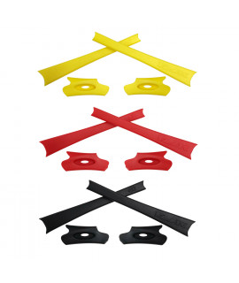 HKUCO Red/Black/Yellow Replacement Rubber Kit For Oakley Flak Jacket /Flak Jacket XLJ  Sunglass Earsocks  