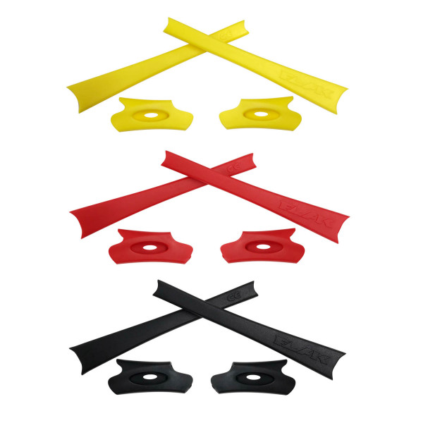 HKUCO Red/Black/Yellow Replacement Rubber Kit For Oakley Flak Jacket /Flak Jacket XLJ  Sunglass Earsocks  