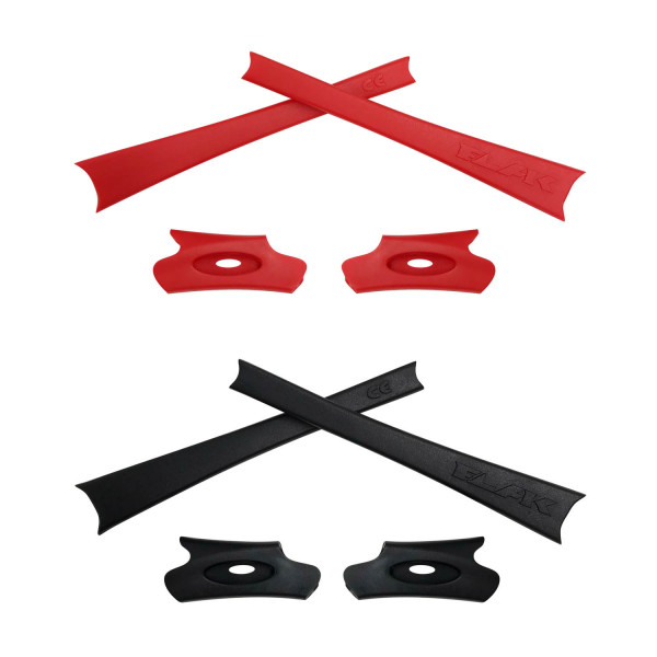 HKUCO Red/Black Replacement Rubber Kit For Oakley Flak Jacket /Flak Jacket XLJ  Sunglass Earsocks  