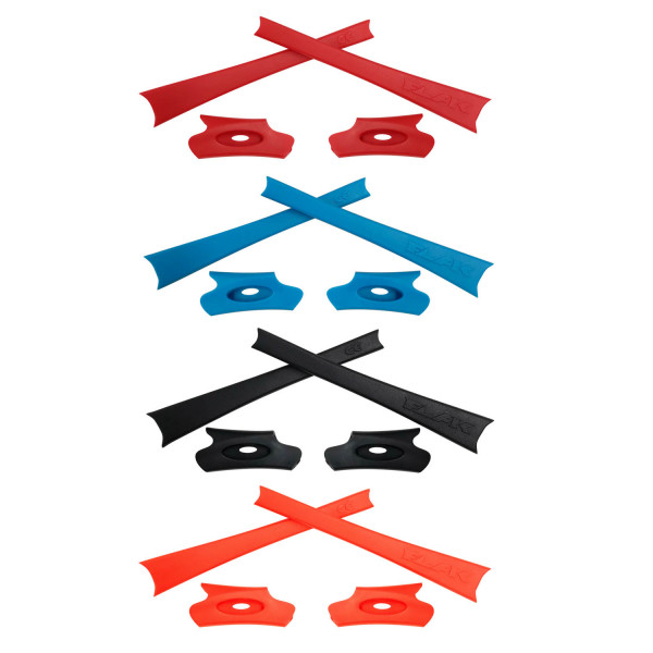 HKUCO Red/Blue/Black/Orange Replacement Rubber Kit For Oakley Flak Jacket /Flak Jacket XLJ  Sunglass Earsocks  