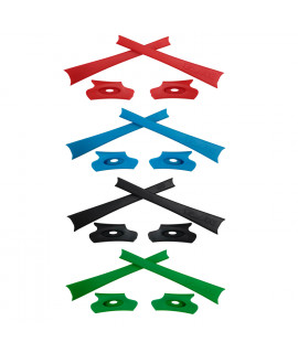 HKUCO Red/Blue/Black/Green Replacement Rubber Kit For Oakley Flak Jacket /Flak Jacket XLJ  Sunglass Earsocks  