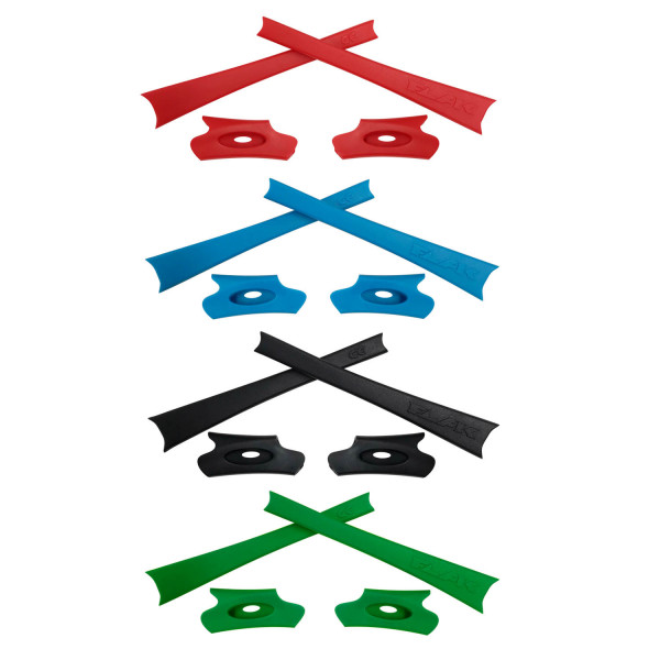 HKUCO Red/Blue/Black/Green Replacement Rubber Kit For Oakley Flak Jacket /Flak Jacket XLJ  Sunglass Earsocks  