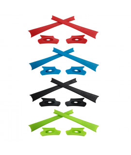 HKUCO Red/Blue/Black/Light Green Replacement Rubber Kit For Oakley Flak Jacket /Flak Jacket XLJ  Sunglass Earsocks  