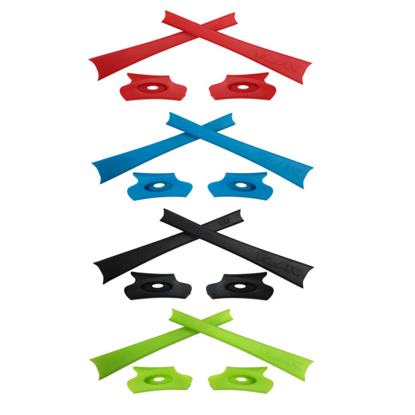 HKUCO Red/Blue/Black/Light Green Replacement Rubber Kit For Oakley Flak Jacket /Flak Jacket XLJ  Sunglass Earsocks  