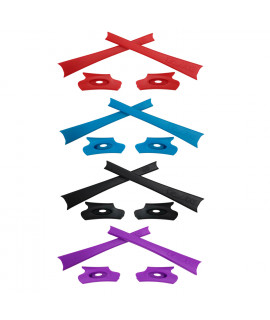 HKUCO Red/Blue/Black/Purple Replacement Rubber Kit For Oakley Flak Jacket /Flak Jacket XLJ  Sunglass Earsocks  