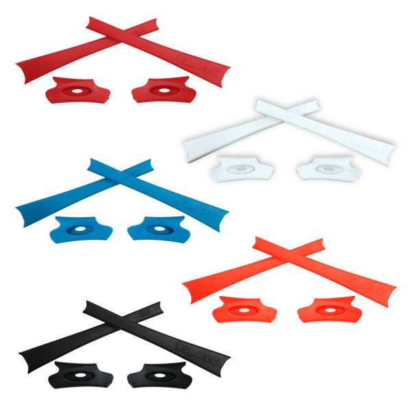 HKUCO Red/Blue/Black/White/Orange Replacement Rubber Kit For Oakley Flak Jacket /Flak Jacket XLJ  Sunglass Earsocks  