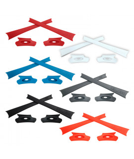 HKUCO Red/Blue/Black/White/Grey/Orange Replacement Rubber Kit For Oakley Flak Jacket /Flak Jacket XLJ  Sunglass Earsocks  