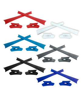 HKUCO Red/Blue/Black/White/Grey/Dark Blue Replacement Rubber Kit For Oakley Flak Jacket /Flak Jacket XLJ  Sunglass Earsocks  