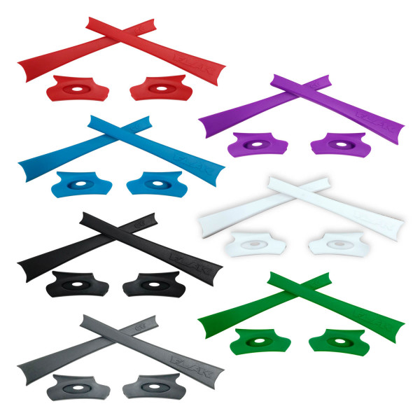 HKUCO Red/Blue/Black/White/Grey/Green/Purple Replacement Rubber Kit For Oakley Flak Jacket /Flak Jacket XLJ  Sunglass Earsocks  