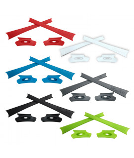 HKUCO Red/Blue/Black/White/Grey/Light Green Replacement Rubber Kit For Oakley Flak Jacket /Flak Jacket XLJ  Sunglass Earsocks  