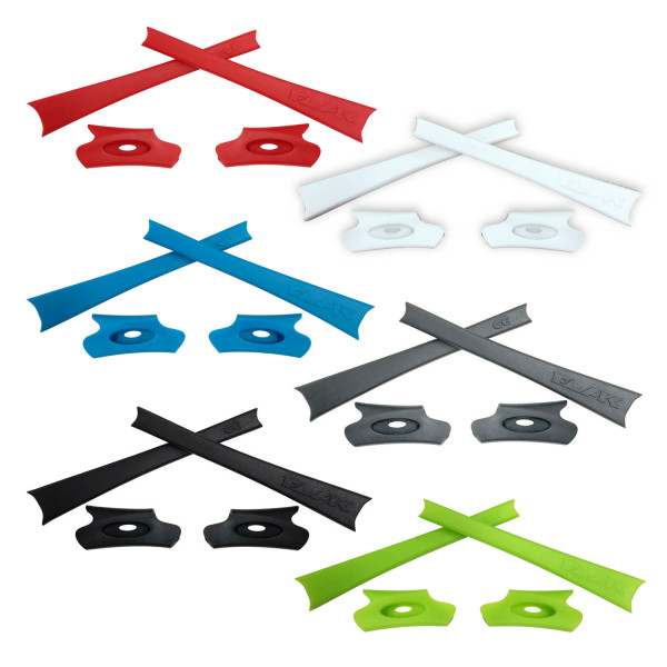 HKUCO Red/Blue/Black/White/Grey/Light Green Replacement Rubber Kit For Oakley Flak Jacket /Flak Jacket XLJ  Sunglass Earsocks  