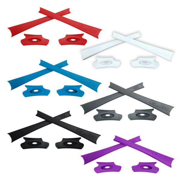 HKUCO Red/Blue/Black/White/Grey/Purple Replacement Rubber Kit For Oakley Flak Jacket /Flak Jacket XLJ  Sunglass Earsocks  