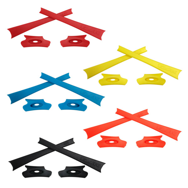 HKUCO Red/Blue/Black/Yellow/Orange Replacement Rubber Kit For Oakley Flak Jacket /Flak Jacket XLJ  Sunglass Earsocks  