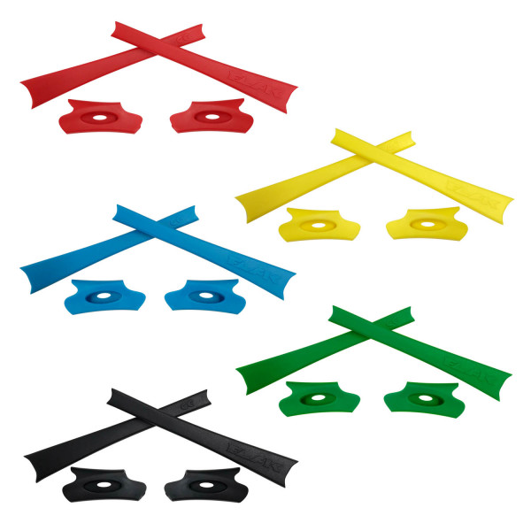 HKUCO Red/Blue/Black/Yellow/Green Replacement Rubber Kit For Oakley Flak Jacket /Flak Jacket XLJ  Sunglass Earsocks  