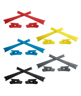 HKUCO Red/Blue/Black/Yellow/Grey Replacement Rubber Kit For Oakley Flak Jacket /Flak Jacket XLJ  Sunglass Earsocks  