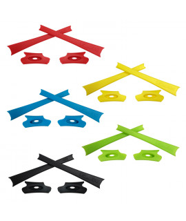 HKUCO Red/Blue/Black/Yellow/Light Green Replacement Rubber Kit For Oakley Flak Jacket /Flak Jacket XLJ  Sunglass Earsocks  