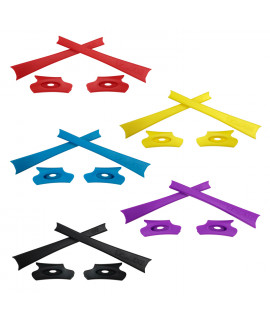HKUCO Red/Blue/Black/Yellow/Purple Replacement Rubber Kit For Oakley Flak Jacket /Flak Jacket XLJ  Sunglass Earsocks  