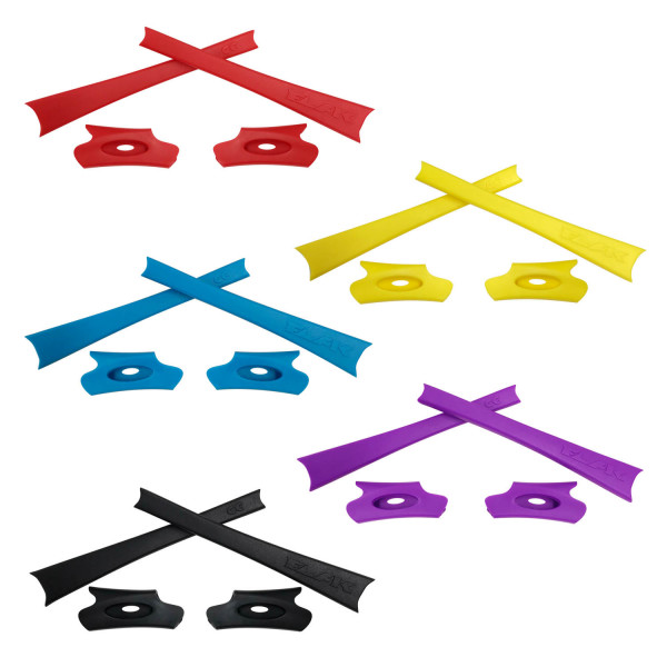 HKUCO Red/Blue/Black/Yellow/Purple Replacement Rubber Kit For Oakley Flak Jacket /Flak Jacket XLJ  Sunglass Earsocks  