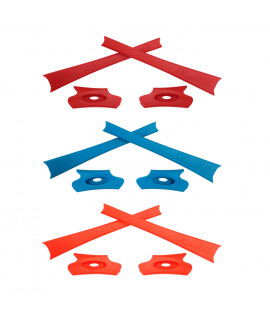 HKUCO Red/Blue/Orange Replacement Rubber Kit For Oakley Flak Jacket /Flak Jacket XLJ  Sunglass Earsocks  