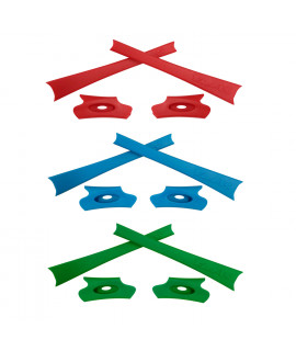 HKUCO Red/Blue/Green Replacement Rubber Kit For Oakley Flak Jacket /Flak Jacket XLJ  Sunglass Earsocks  
