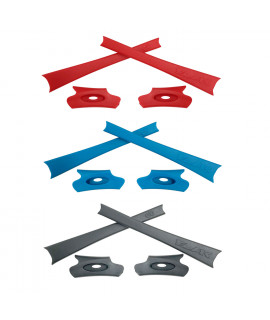 HKUCO Red/Blue/Grey Replacement Rubber Kit For Oakley Flak Jacket /Flak Jacket XLJ  Sunglass Earsocks  