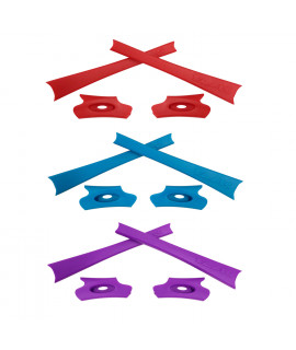HKUCO Red/Blue/Purple Replacement Rubber Kit For Oakley Flak Jacket /Flak Jacket XLJ  Sunglass Earsocks  