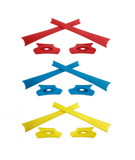 HKUCO Red/Blue/Yellow Replacement Rubber Kit For Oakley Flak Jacket /Flak Jacket XLJ  Sunglass Earsocks  
