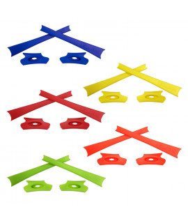 HKUCO Red/Dark Blue/Light Green/Yellow/Orange Replacement Rubber Kit For Oakley Flak Jacket /Flak Jacket XLJ  Sunglass Earsocks  