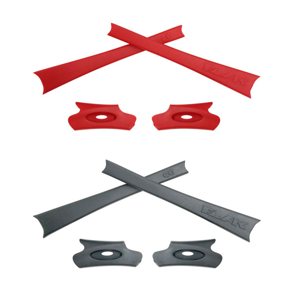 HKUCO Red/Grey Replacement Rubber Kit For Oakley Flak Jacket /Flak Jacket XLJ  Sunglass Earsocks  