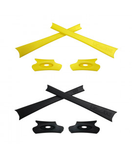 HKUCO Yellow/Black Replacement Rubber Kit For Oakley Flak Jacket /Flak Jacket XLJ  Sunglass Earsocks  