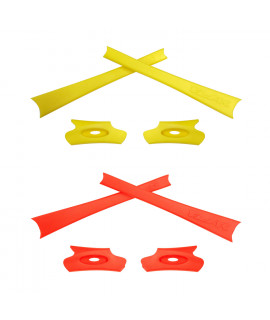HKUCO Yellow/Orange Replacement Rubber Kit For Oakley Flak Jacket /Flak Jacket XLJ  Sunglass Earsocks  