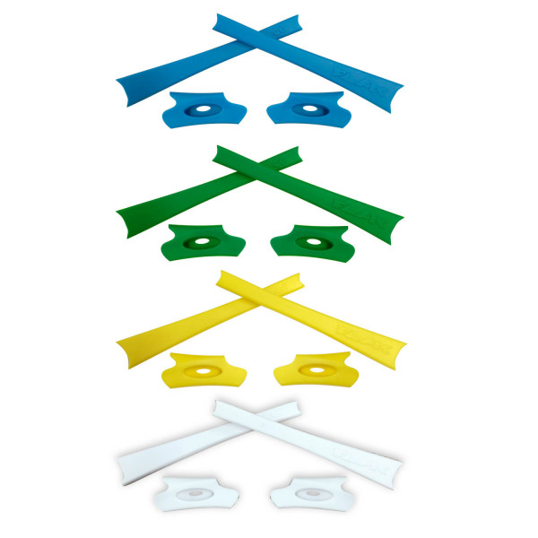 HKUCO Yellow/Green/Blue/White Replacement Rubber Kit For Oakley Flak Jacket /Flak Jacket XLJ  Sunglass Earsocks  