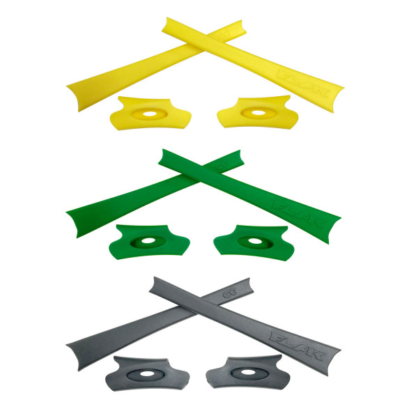 HKUCO Yellow/Green/Grey Replacement Rubber Kit For Oakley Flak Jacket /Flak Jacket XLJ  Sunglass Earsocks  