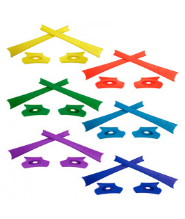 HKUCO Yellow/Green/Purple/Orange/Blue/Dark Blue Replacement Rubber Kit For Oakley Flak Jacket /Flak Jacket XLJ  Sunglass Earsocks  