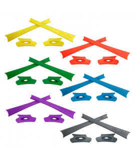 HKUCO Yellow/Green/Purple/Orange/Blue/Grey Replacement Rubber Kit For Oakley Flak Jacket /Flak Jacket XLJ  Sunglass Earsocks  
