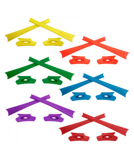 HKUCO Yellow/Green/Purple/Orange/Blue/Red Replacement Rubber Kit For Oakley Flak Jacket /Flak Jacket XLJ  Sunglass Earsocks  
